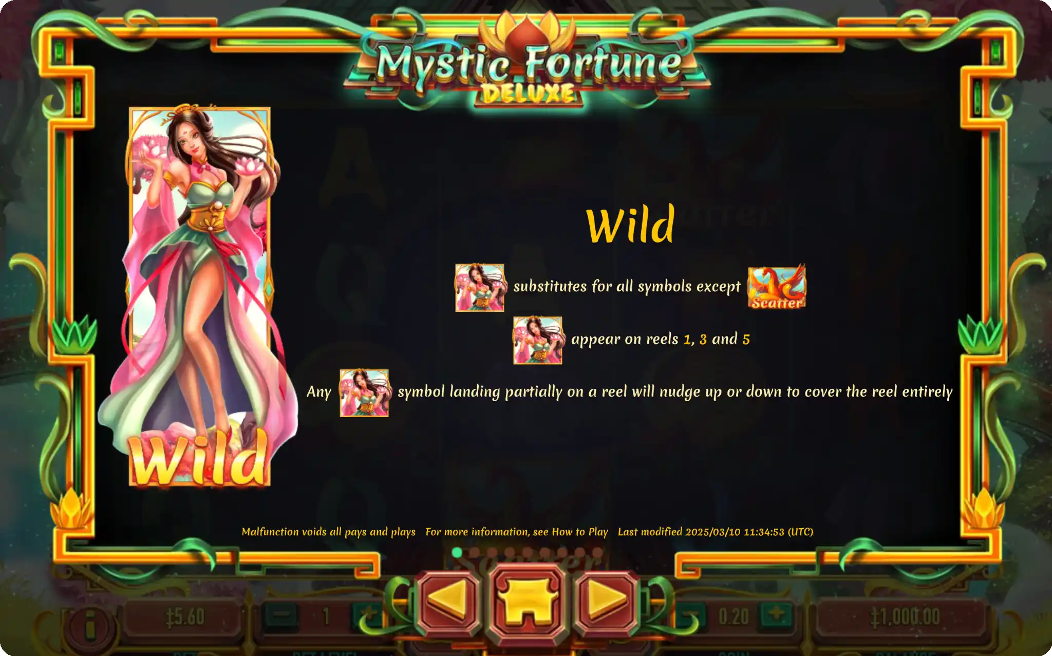 Mystic Fortune Slot Demo Version Screen